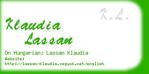 klaudia lassan business card